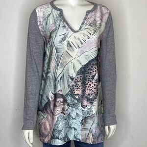 Akemi + Kin Anthropologie Leopard Shirt Top Blouse Size S Jungle